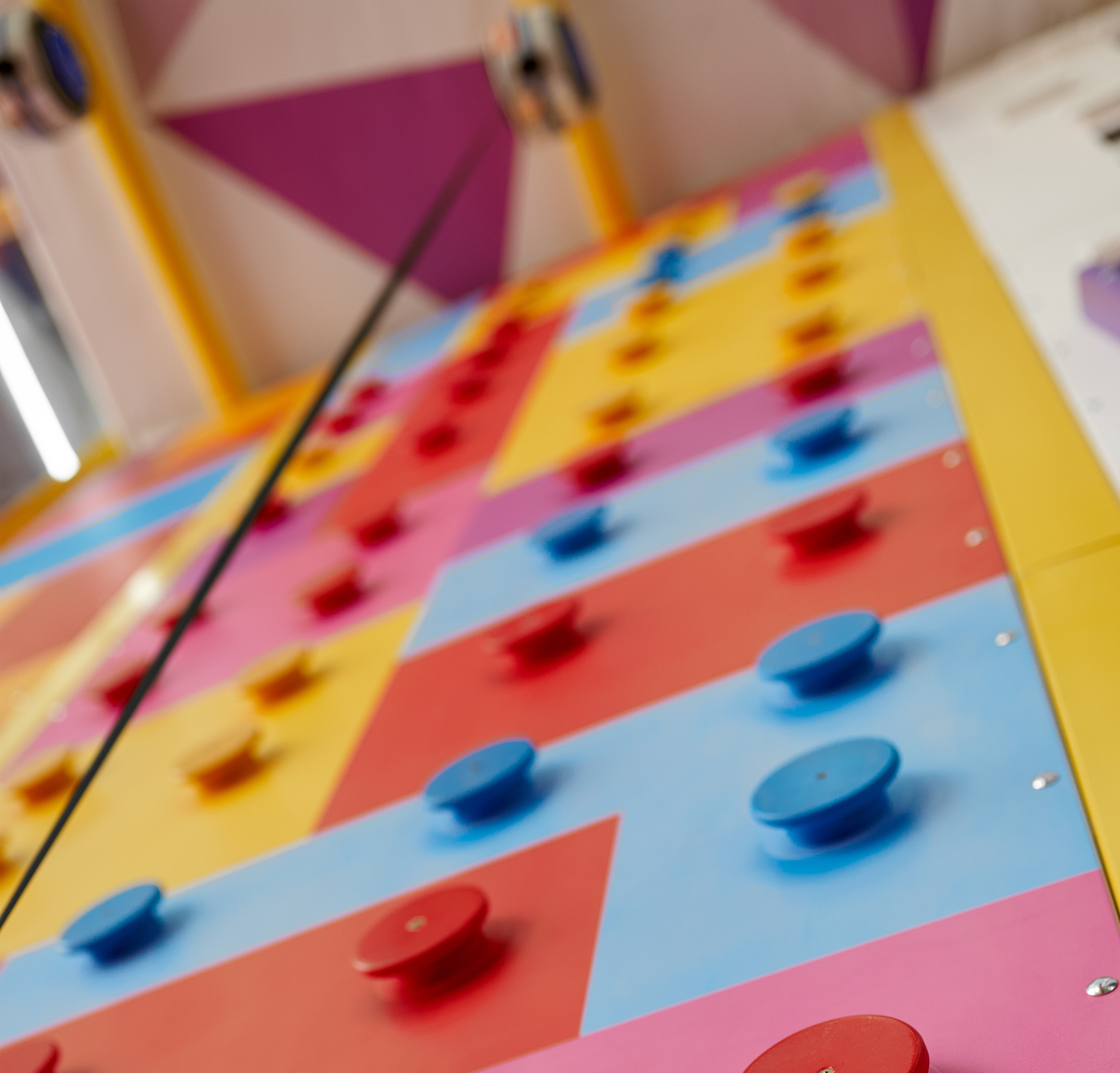 Climbing wall playground, entertainment center Climbing wall playground interior, entertainment center. Area for climbers trainings, active sport for children and youth